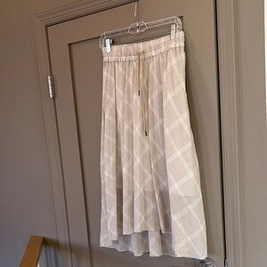 Eleventy Beige Checkered A-Line Skirt